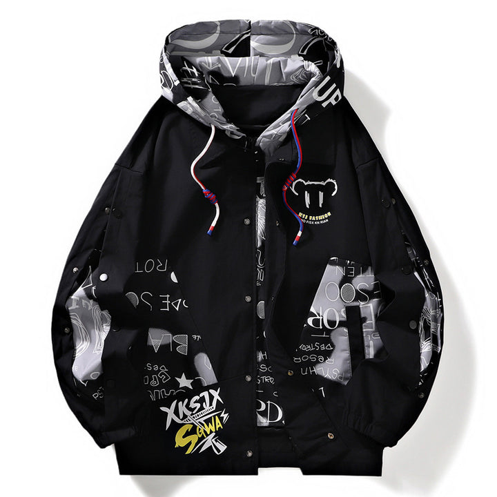 Herrenjacke mit kontrastfarbenen Ziernähten
