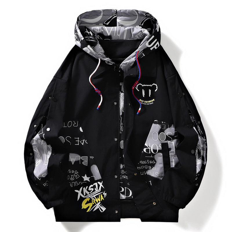 Herrenjacke mit kontrastfarbenen Ziernähten