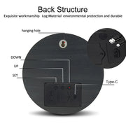 Silent LED wooden wall clock, view 6 - MRSLM