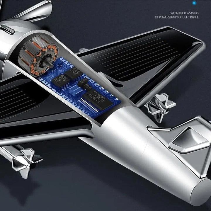 Solar-Powered Rotating Aircraft Car Air Freshener & Ornament