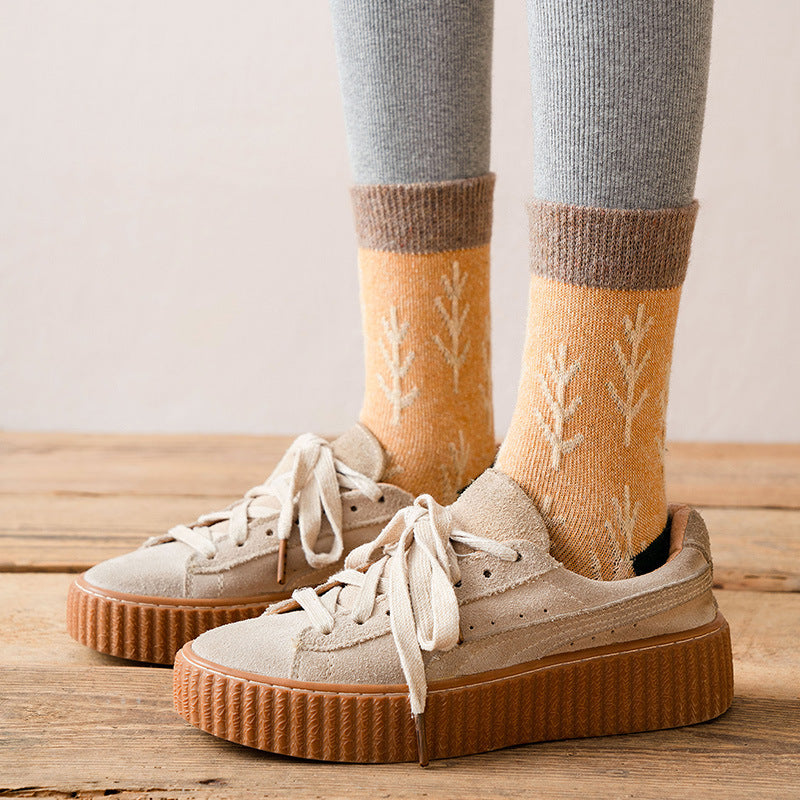 Retro-Wollsocken im koreanischen Stil