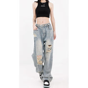 gradient washed wide leg jeans, view 7 - MRSLM
