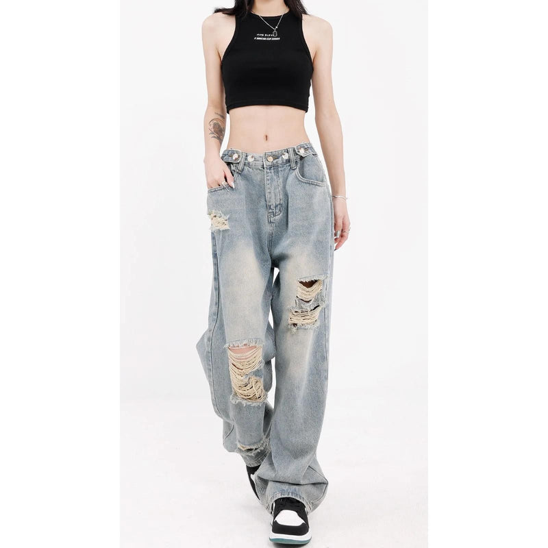 gradient washed wide leg jeans, view 7 - MRSLM