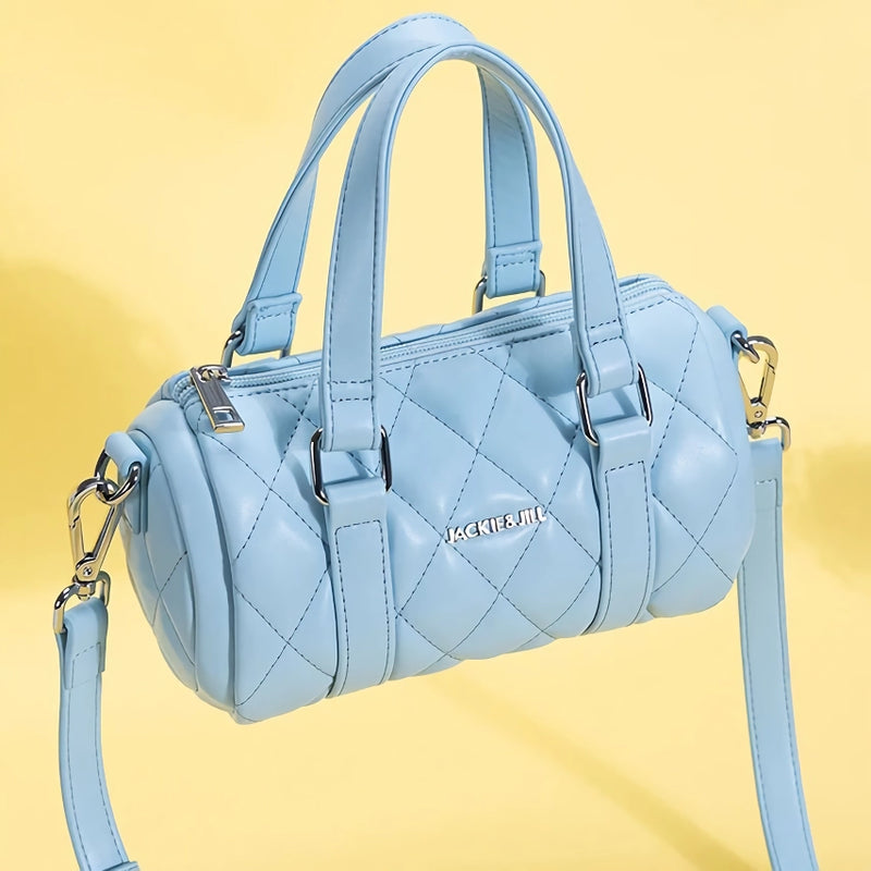 blue leather cylinder shoulder bag - MRSLM