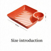 Square snack platter with sauce compartment, view 11 - MRSLM