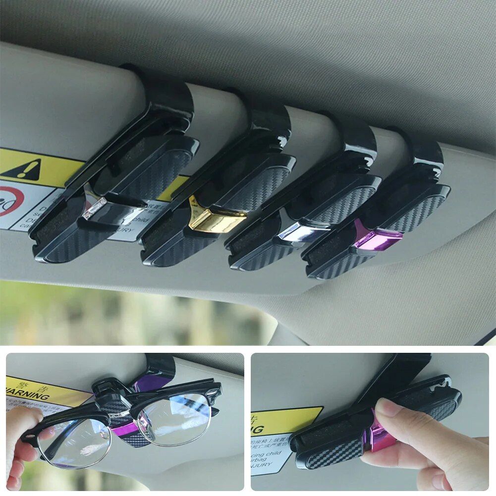 Universal Car Sun Visor Glasses Holder with Card Clip