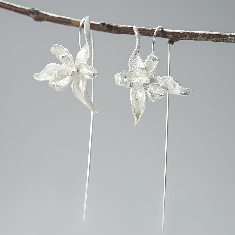 chinese style artistic silver earrings, view 4 - MRSLM