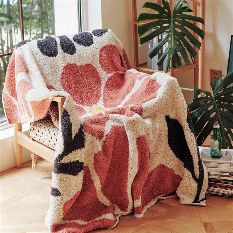 boho floral throw blanket, view 3 - MRSLM
