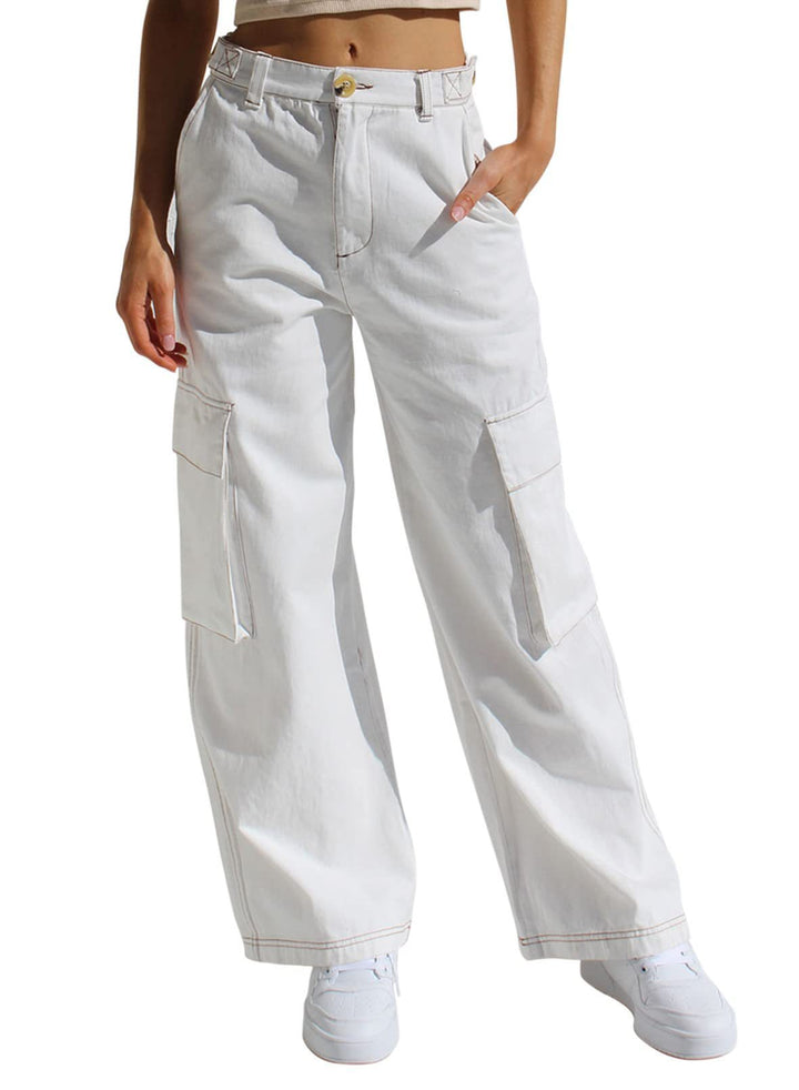 Women's Multi-pocket Workwear Loose Casual Denim Trousers