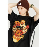 metallic sunflower print T-shirt, view 4 - MRSLM