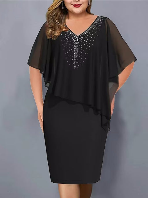 plus size lace swing dress, view 6 - MRSLM