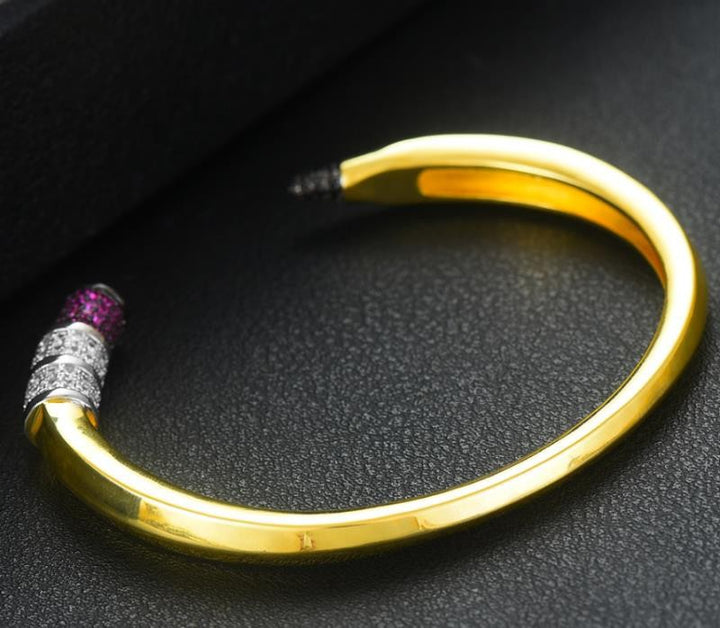Copper Microinset Zircon Pencil Bracelet