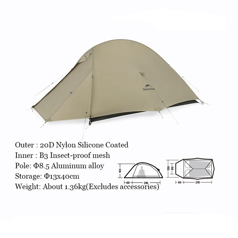 ultra light waterproof trekking tent, view 2 - MRSLM