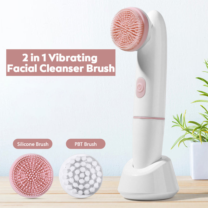 2-in-1 waterproof electric face cleansing brush, view 3 - MRSLM