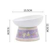 Hand-painted ceramic cat bowl, view 3 - MRSLM
