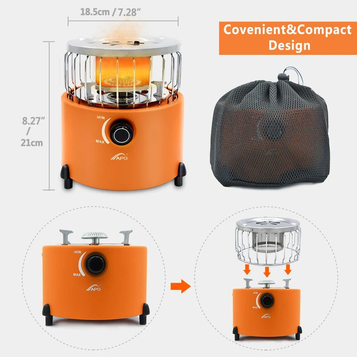 Portable 2-in-1 Camping Stove Gas Heater: Your Ultimate Outdoor Companion