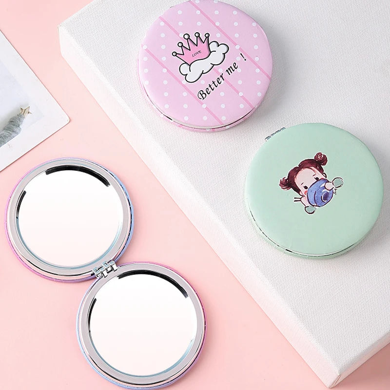 portable cartoon foldable makeup mirror, view 6 - MRSLM