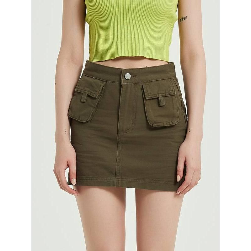 Green denim pencil skirt, view 4 - MRSLM