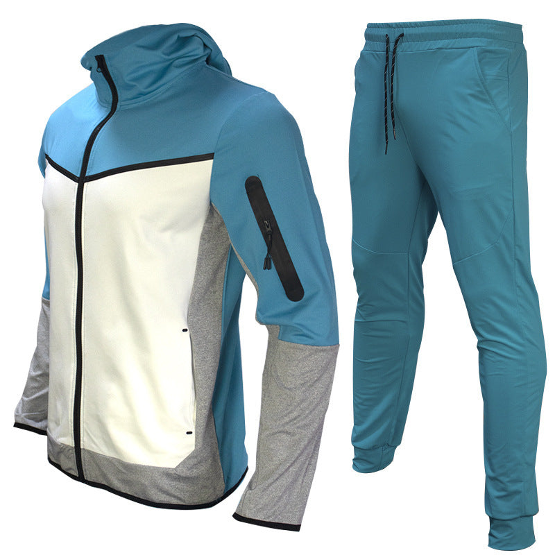 men's hooded sportswear top and trousers set, view 11 - MRSLM