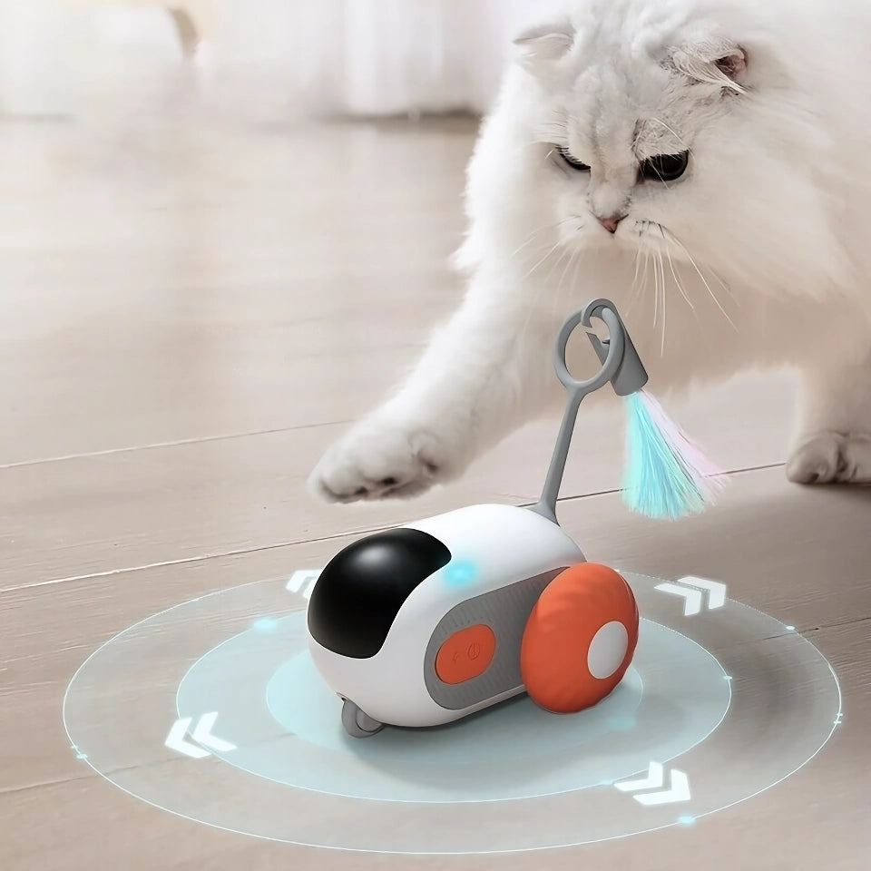 Remote-Controlled Rolling Car Cat Toy