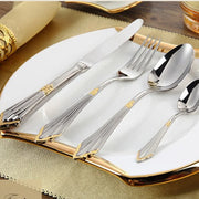 gold inlay cutlery set, view 3 - MRSLM