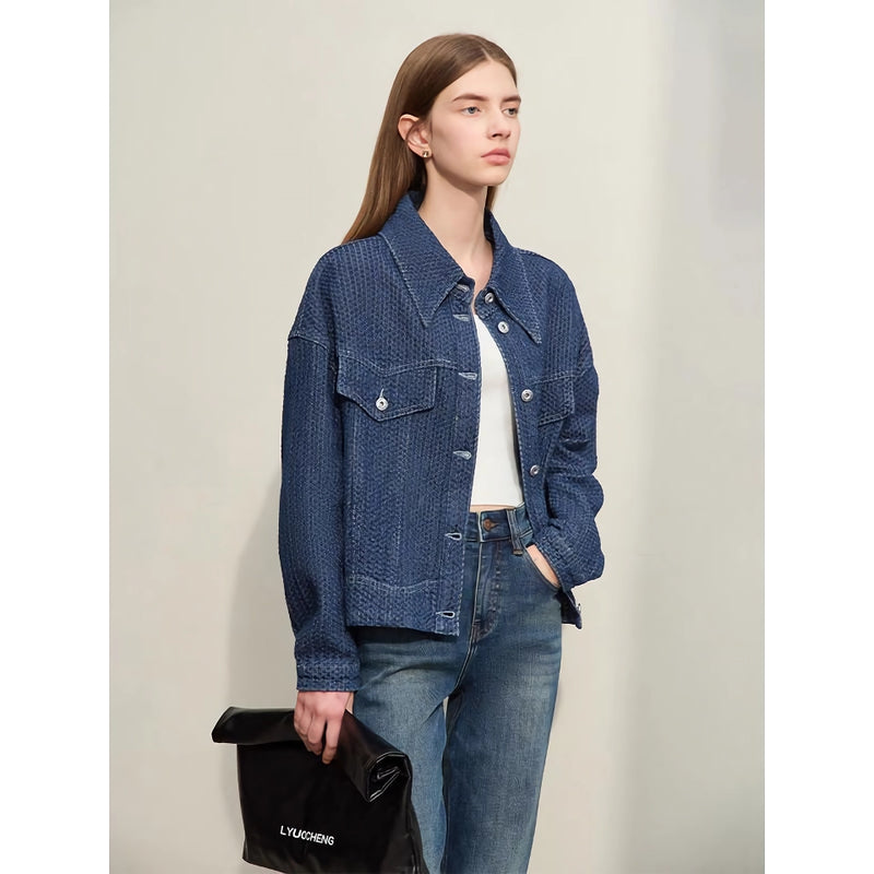 short loose denim jacket, view 3 - MRSLM