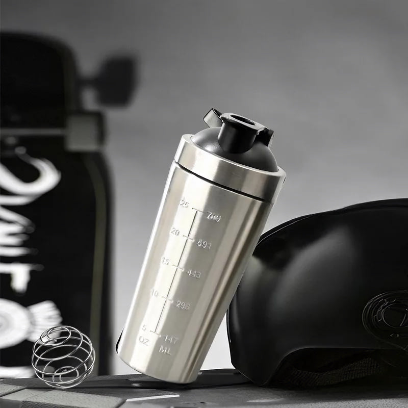 stainless steel protein shaker bottle, view 5 - MRSLM