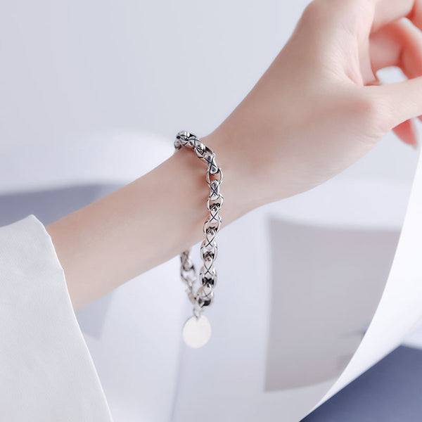 Women's Silver Trendy Fashion Personalized Bracelet