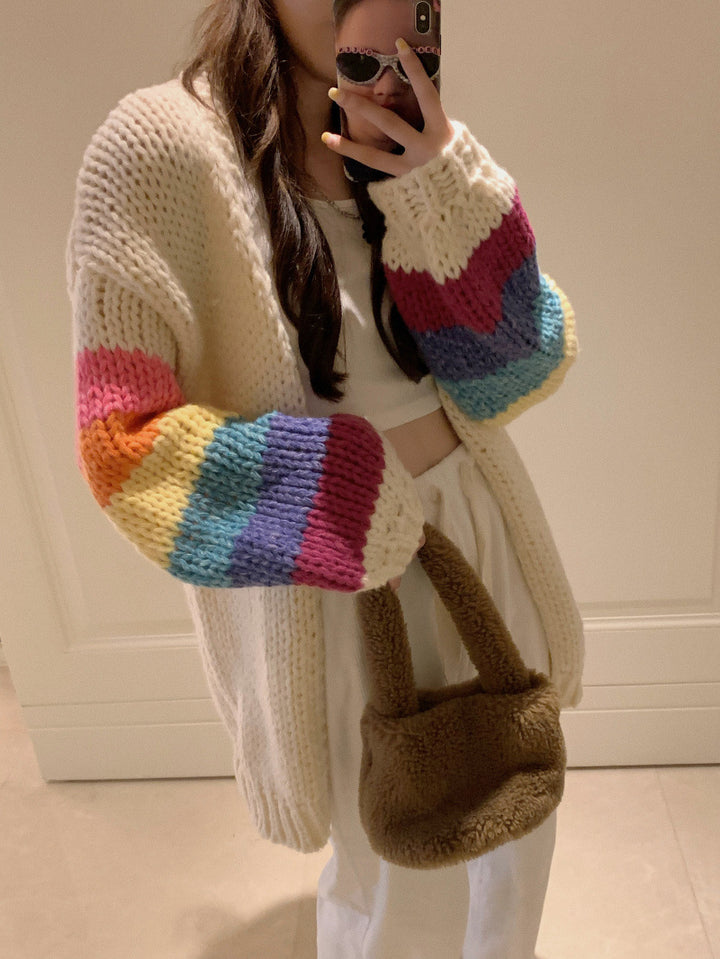 Colorful Soft Glutinous Cardigan Sweater Coat Women's Gentle And Lazy