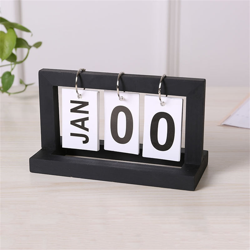 timeless wooden flip calendar, view 2 - MRSLM