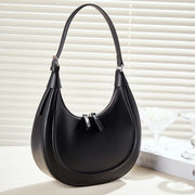 Women's half moon leather shoulder bag, view 8 - MRSLM