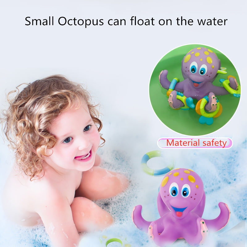 octopus bath toy with ring toss, view 6 - MRSLM