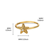 zircon starfish ring, view 9 - MRSLM
