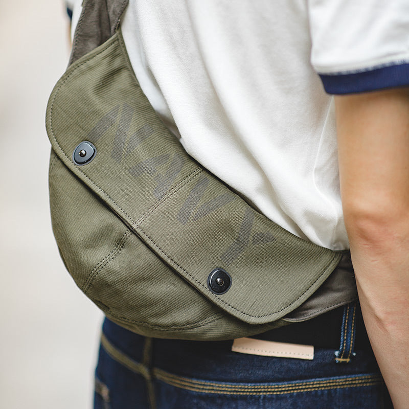 Army green canvas crossbody bag, view 2 - MRSLM