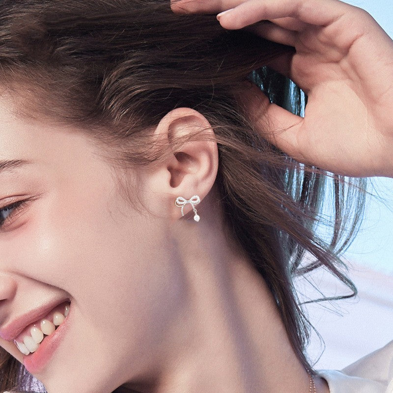 925 silver butterfly stud earrings, view 4 - MRSLM