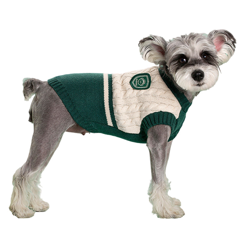 Suéter para animais de estimação estilo universitário