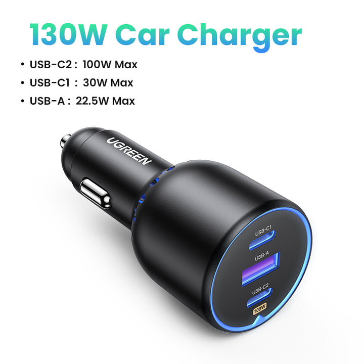 130W USB-C Car Charger for Fast and Efficient Charging