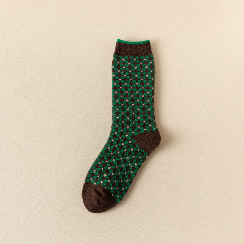 women's winter long wool blend socks, view 2 - MRSLM