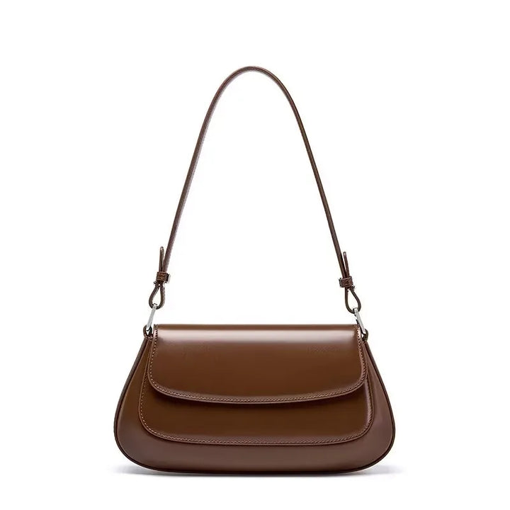 Bolsa de ombro vintage de luxo em couro genuíno para mulheres – Bolsa de couro bovino de alta qualidade