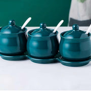 emerald ceramic seasoning jar set, view 4 - MRSLM