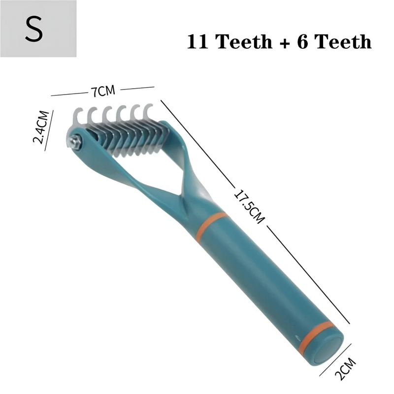 double-sided pet deshedding brush, view 7 - MRSLM