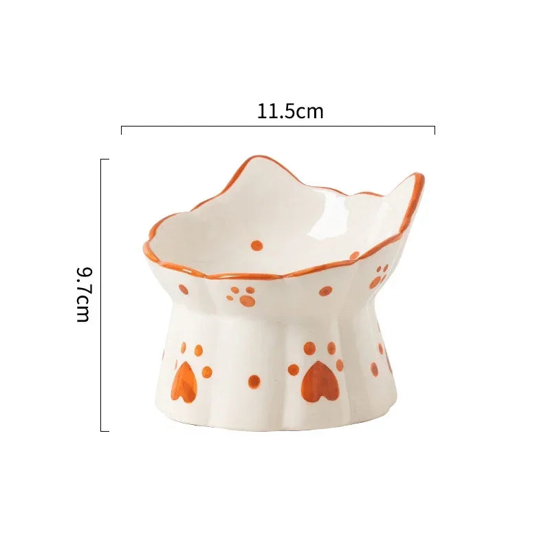 elevated ceramic cat bowls, view 2 - MRSLM