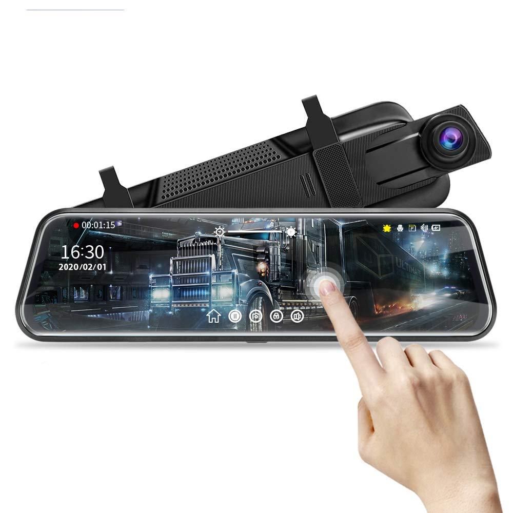 Rearview Mirror Dash Cam with Dual FHD Cameras and Night Vision