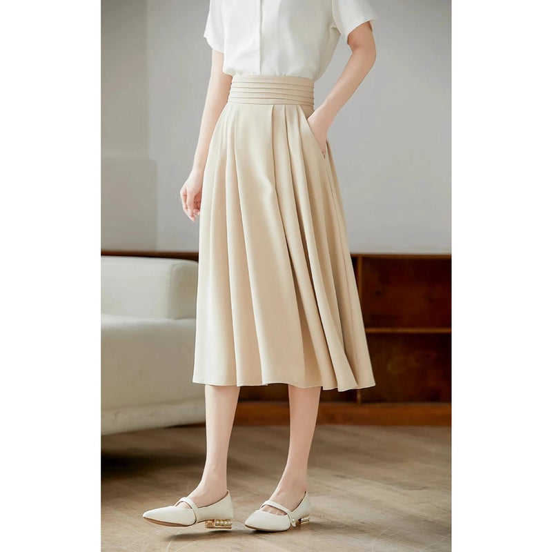 high-waisted pleated skirt with pockets, view 4 - MRSLM