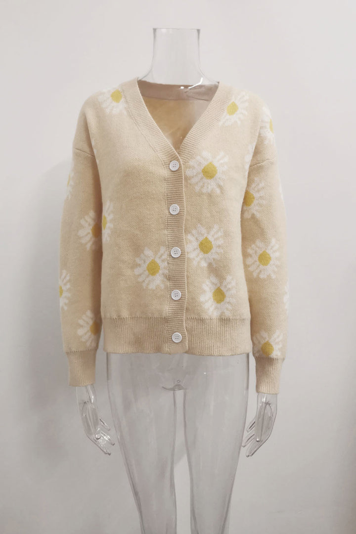 Women's Cardigan Little Daisy Printed Sweater Coat