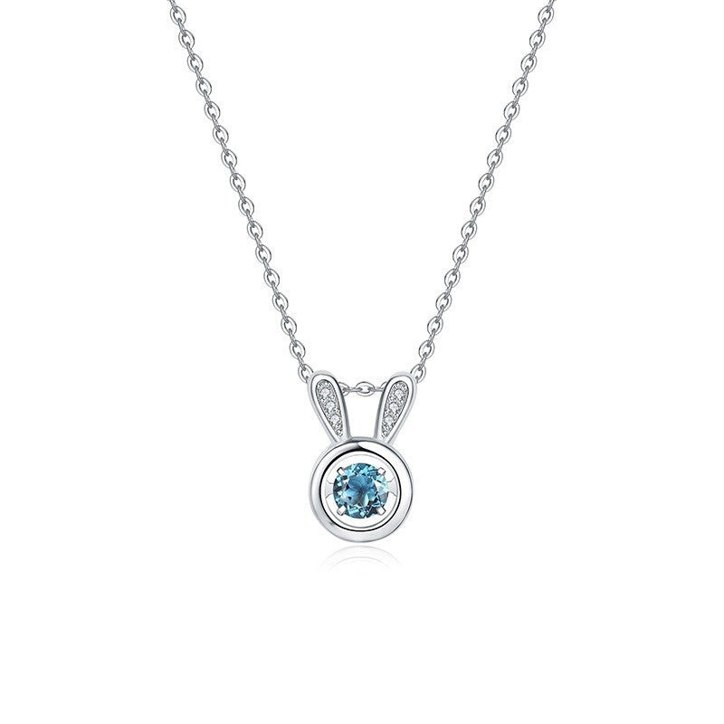 Women's S925 Sterling Silver Natural Topaz Necklace