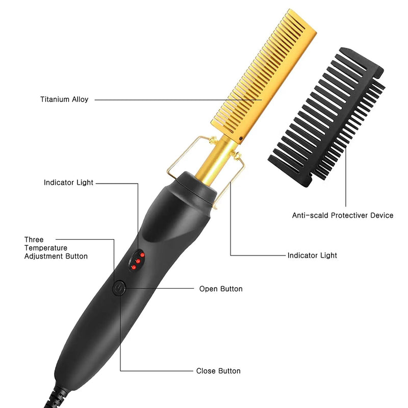 electric hot comb beard straightener, view 8 - MRSLM