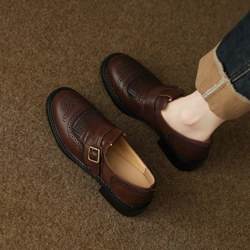 women's leather retro oxfords, view 7 - MRSLM