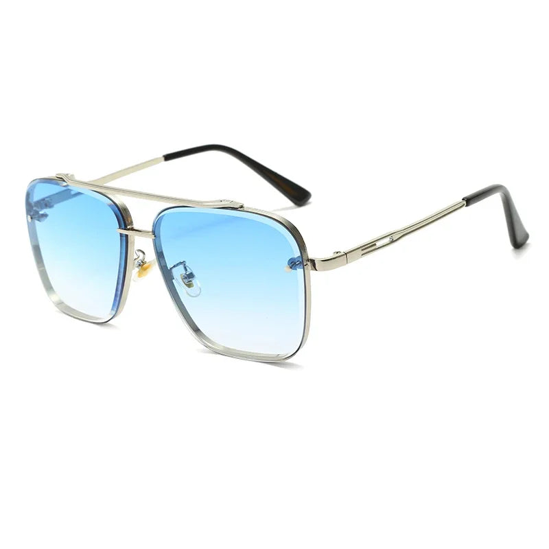 Klassische quadratische Vintage-Sonnenbrille – Luxuriöse UV400-Sonnenbrille mit Metallrahmen für Damen und Herren