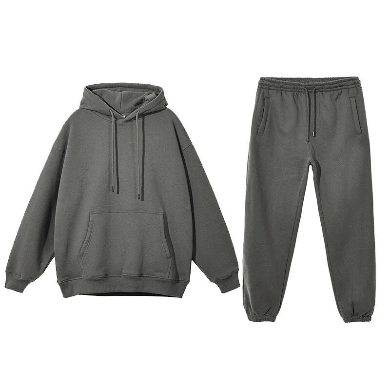 Conjunto aconchegante de moletom com capuz e calça de moletom